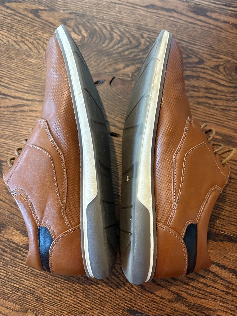 Bruno Marc Men’s Brown Leather Lace-Up Oxfords